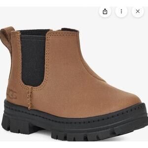 UGG Kid's Ashton Chelsea Boot Chestnut Brown Waterproof Size 12 NEW $100